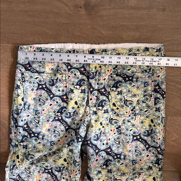 Free People Maui Paisley Wide Leg Crop Patch Pocket Cotton Pants Size 10 - Picture 5 of 11